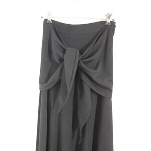 Vtg Randy Kemper 4 Black Wool A-Line Wrap Layer Maxi Skirt